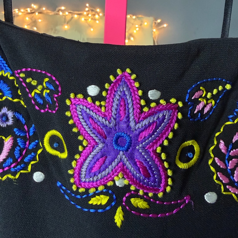 Vintage Papell Boutique Embroidered Maxi Dress Size 10 - Picture 4 of 6